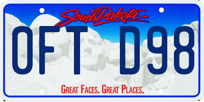 SD license plate 0FTD98