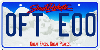 SD license plate 0FTE00