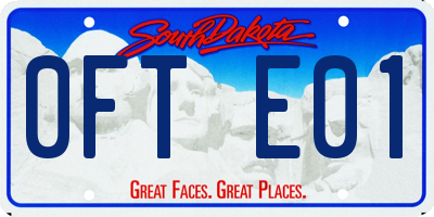SD license plate 0FTE01
