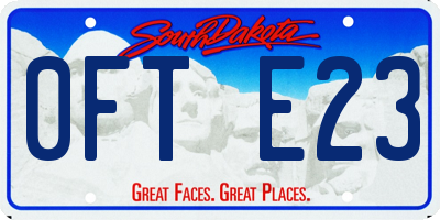 SD license plate 0FTE23