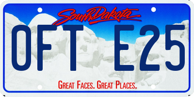 SD license plate 0FTE25