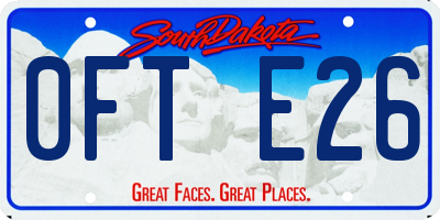 SD license plate 0FTE26