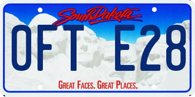 SD license plate 0FTE28