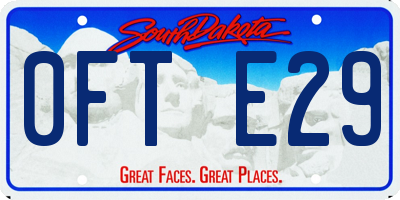 SD license plate 0FTE29