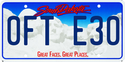 SD license plate 0FTE30