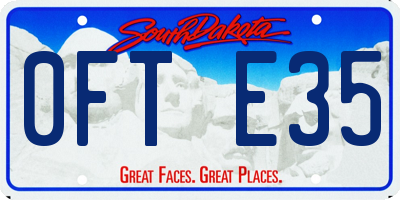 SD license plate 0FTE35