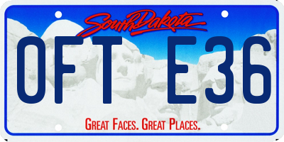SD license plate 0FTE36
