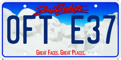 SD license plate 0FTE37