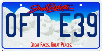 SD license plate 0FTE39