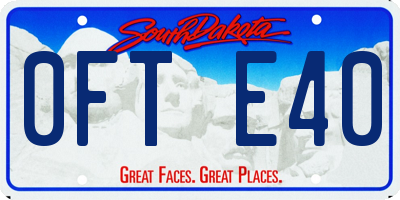 SD license plate 0FTE40