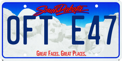 SD license plate 0FTE47