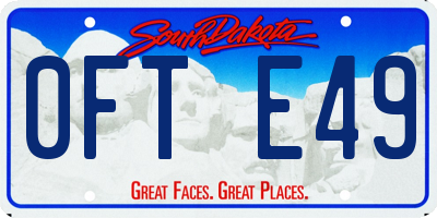 SD license plate 0FTE49