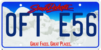 SD license plate 0FTE56