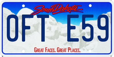 SD license plate 0FTE59
