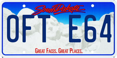 SD license plate 0FTE64