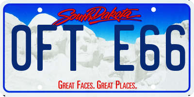 SD license plate 0FTE66