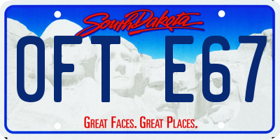 SD license plate 0FTE67