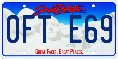 SD license plate 0FTE69