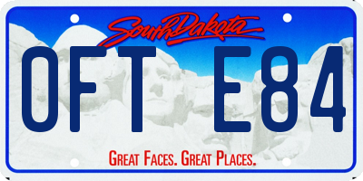 SD license plate 0FTE84