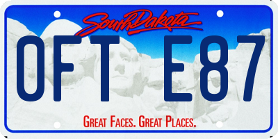 SD license plate 0FTE87