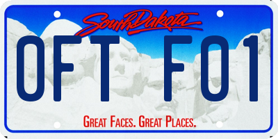 SD license plate 0FTF01