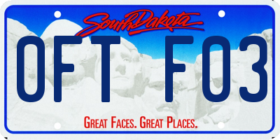 SD license plate 0FTF03