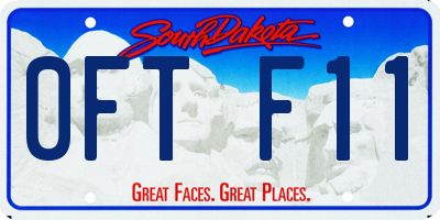 SD license plate 0FTF11