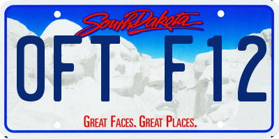 SD license plate 0FTF12