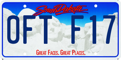 SD license plate 0FTF17