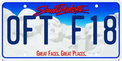 SD license plate 0FTF18