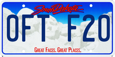 SD license plate 0FTF20