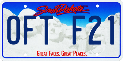 SD license plate 0FTF21