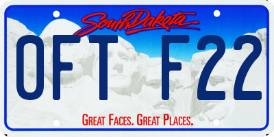 SD license plate 0FTF22