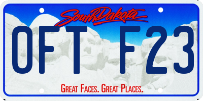 SD license plate 0FTF23