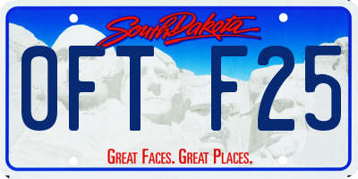 SD license plate 0FTF25