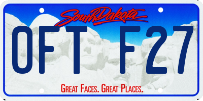 SD license plate 0FTF27