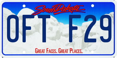SD license plate 0FTF29