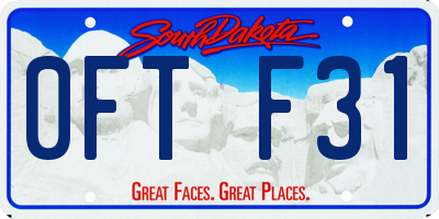 SD license plate 0FTF31