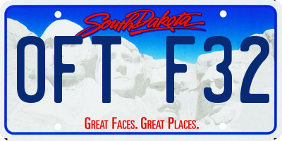SD license plate 0FTF32
