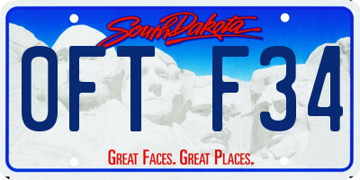 SD license plate 0FTF34
