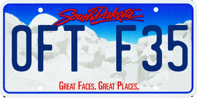 SD license plate 0FTF35