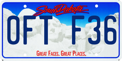 SD license plate 0FTF36