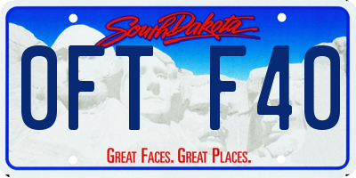 SD license plate 0FTF40