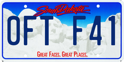 SD license plate 0FTF41