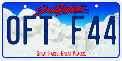 SD license plate 0FTF44