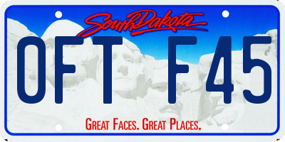 SD license plate 0FTF45