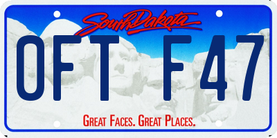 SD license plate 0FTF47