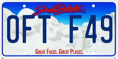 SD license plate 0FTF49