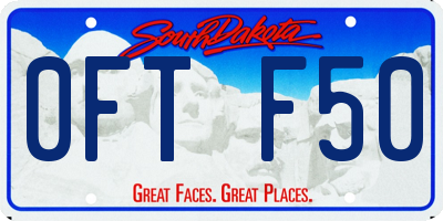 SD license plate 0FTF50