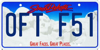 SD license plate 0FTF51